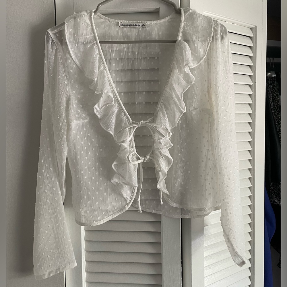 Abercrombie & Fitch sheer tie front blouse